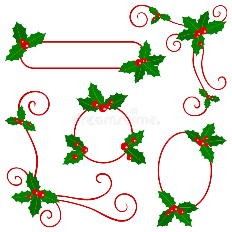 Bordi della bacca dell'agrifoglio royalty illustrazione gratis Bordi della bacca dell'agrifoglio royalty illustrazione gratis