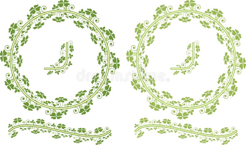 Bordi floreali del trifoglio royalty illustrazione gratis Bordi floreali del trifoglio royalty illustrazione gratis