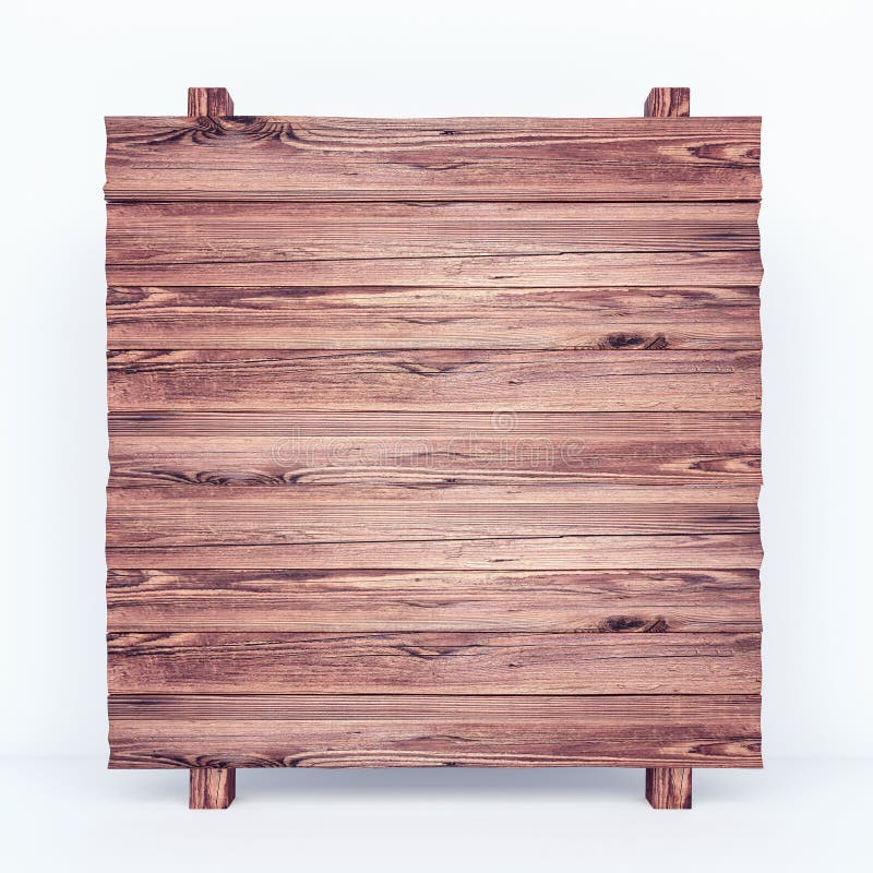 Bordo di legno rustico vuoto su fondo bianco illustrazione vettoriale