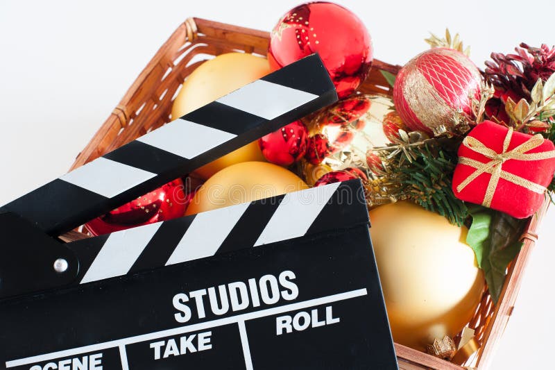 Bordo di valvola di film e decorazione di natale fotografie stock Bordo di valvola di film e decorazione di natale fotografie stock
