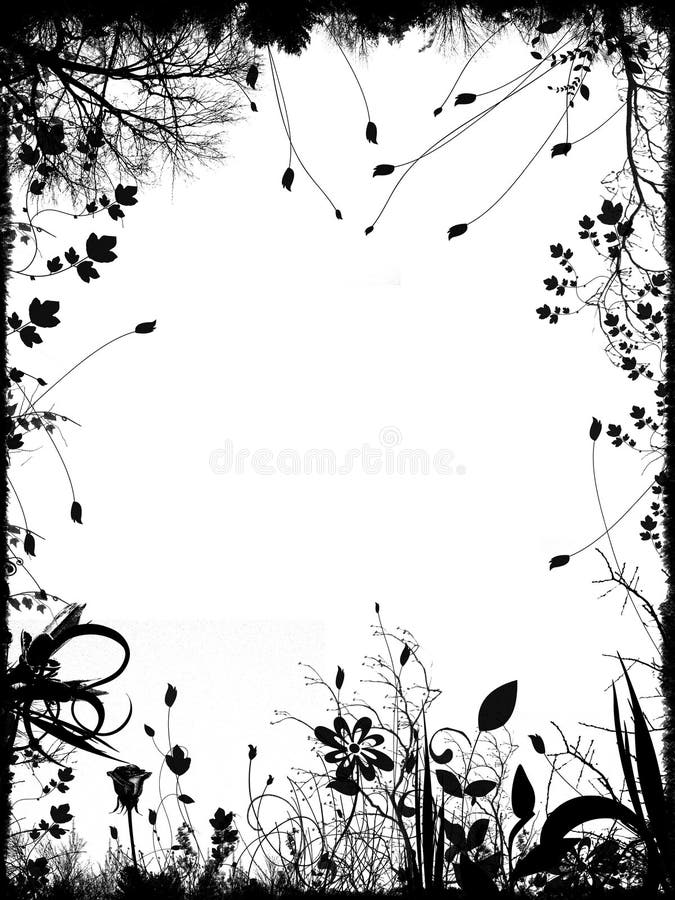 Bordo e blocco per grafici floreali illustrazione vettoriale Bordo e blocco per grafici floreali illustrazione vettoriale