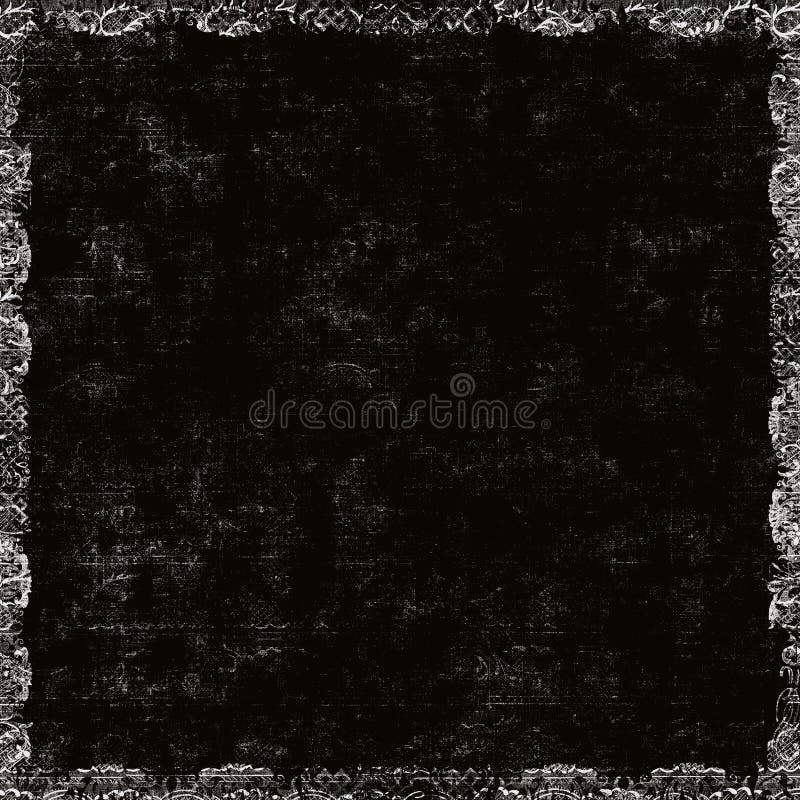 Bordo floreale Grungy nero immagini stock Bordo floreale Grungy nero immagini stock