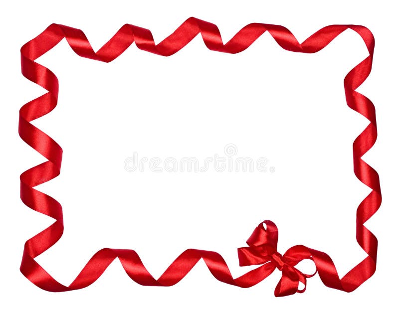 Bordo rosso dei nastri dell'arco fotografia stock libera da diritti Bordo rosso dei nastri dell'arco fotografia stock libera da diritti