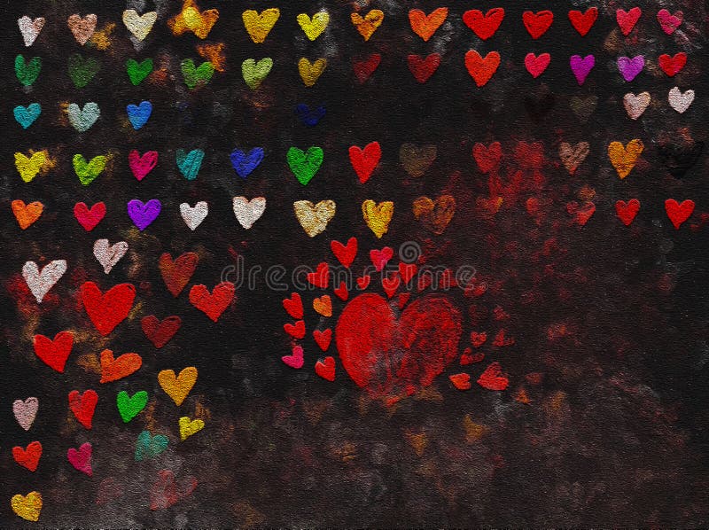 Bordure des Coeurs glamour multicolore Peinture à la main Grunge photographie stock libre de droits Bordure des Coeurs glamour multicolore Peinture à la main Grunge photographie stock libre de droits