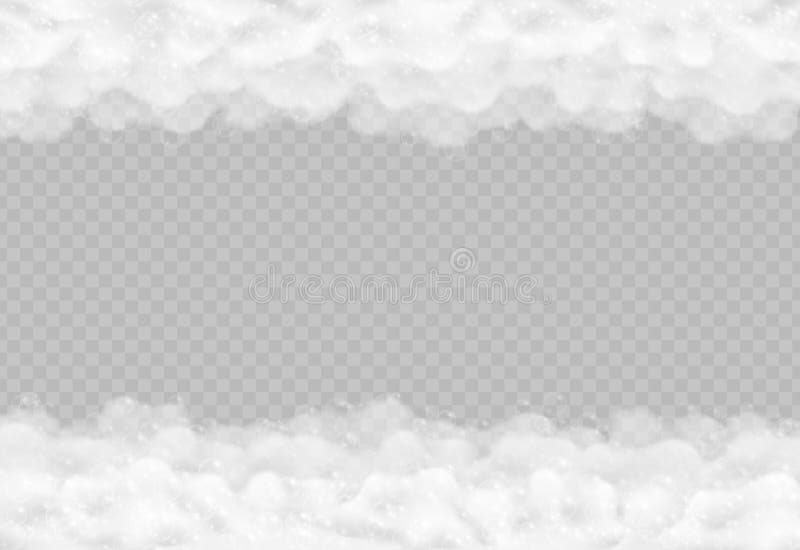 Bordură de spumă de baie realistă izolată pe fond transparent. vector illustration