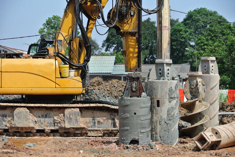 Bore Pile Steel Casing Installed At The Construction Site Stock Image ...