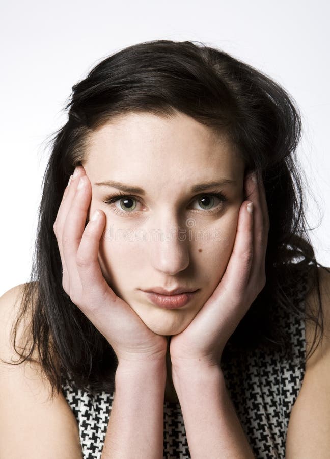 Bored woman stock photo