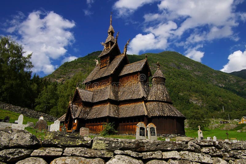 Borgund Stave Church in Norway Stock Photo - Image of wall, background