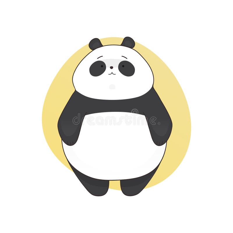 Cute panda cartoon hand drawn style Royalty Free Vector