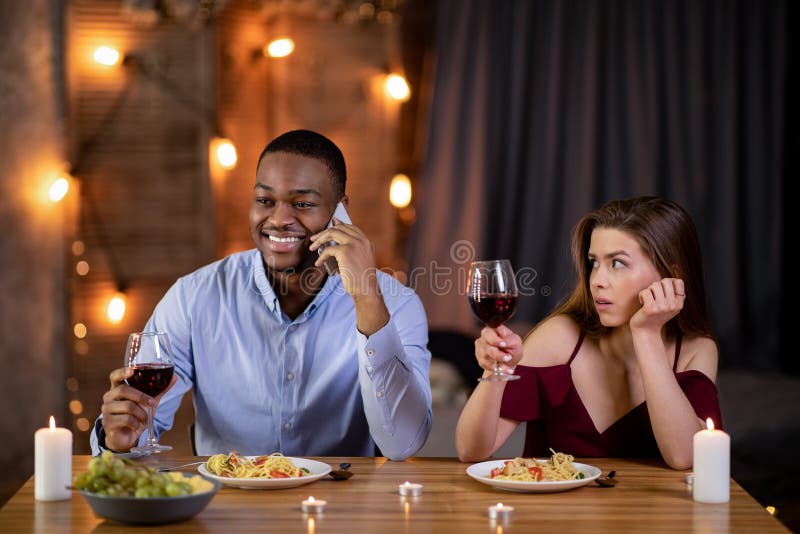 Boring Date. Excited Black Guy Playing Video Games and Ignoring Girlfriend  Next To Him Stock Image - Image of enjoy, conflict: 188745699