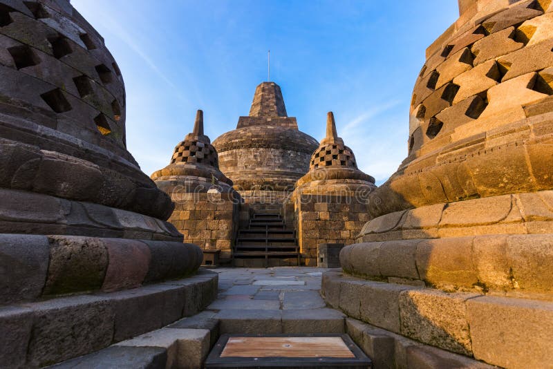 Borobudur Buddist Temple Insel  Java  Indonesia Stockfoto 