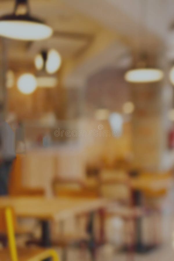 Borrão abstrato e interior defocused do restaurante, cafetaria ou fotografia de stock