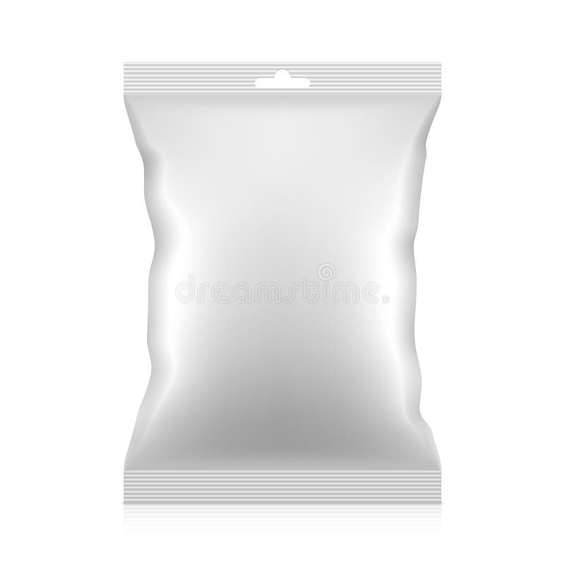 Borsa d'imballaggio della stagnola in bianco dello spuntino con la linguetta di caduta Vettore
