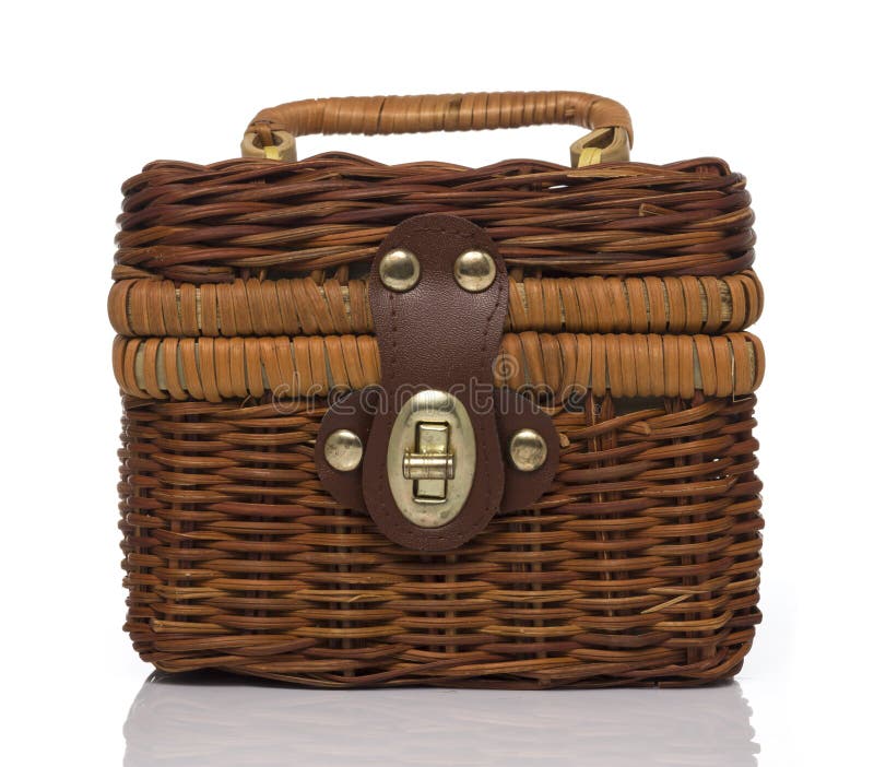 Borsa del rattan di Brown fotografia stock