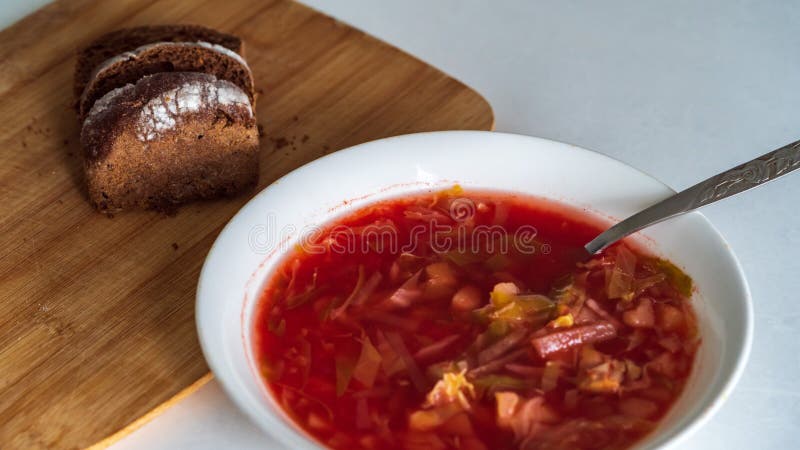 Borsch ucraniana em uma posição da placa fotos de stock Borsch ucraniana em uma posição da placa fotos de stock