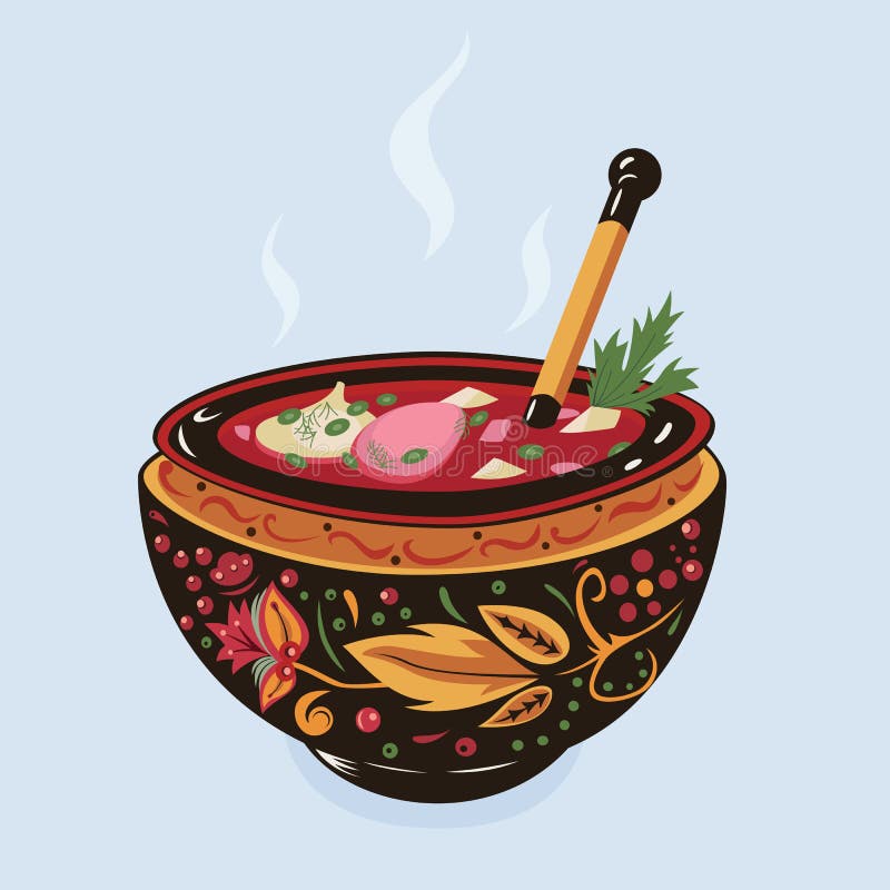 Borsch ukrainien de soupe illustration de vecteur Borsch ukrainien de soupe illustration de vecteur