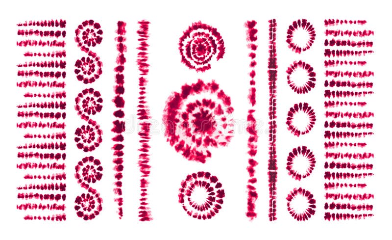 Borstar för bandfärgkonst Tryck i Shibori stil band stock illustrationer Borstar för bandfärgkonst Tryck i Shibori stil band stock illustrationer