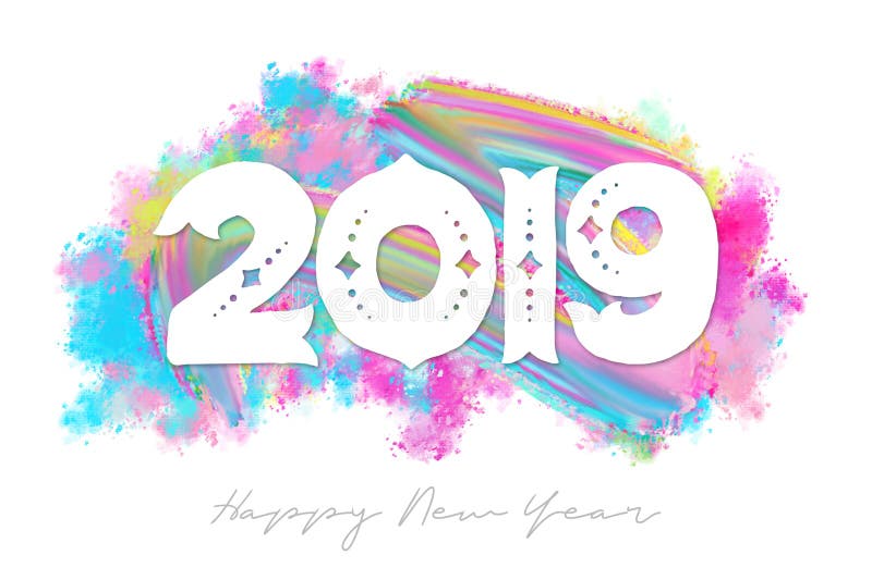 In Borstel Geweven Gelukkig Nieuwjaar 2019 stock illustratie In Borstel Geweven Gelukkig Nieuwjaar 2019 stock illustratie