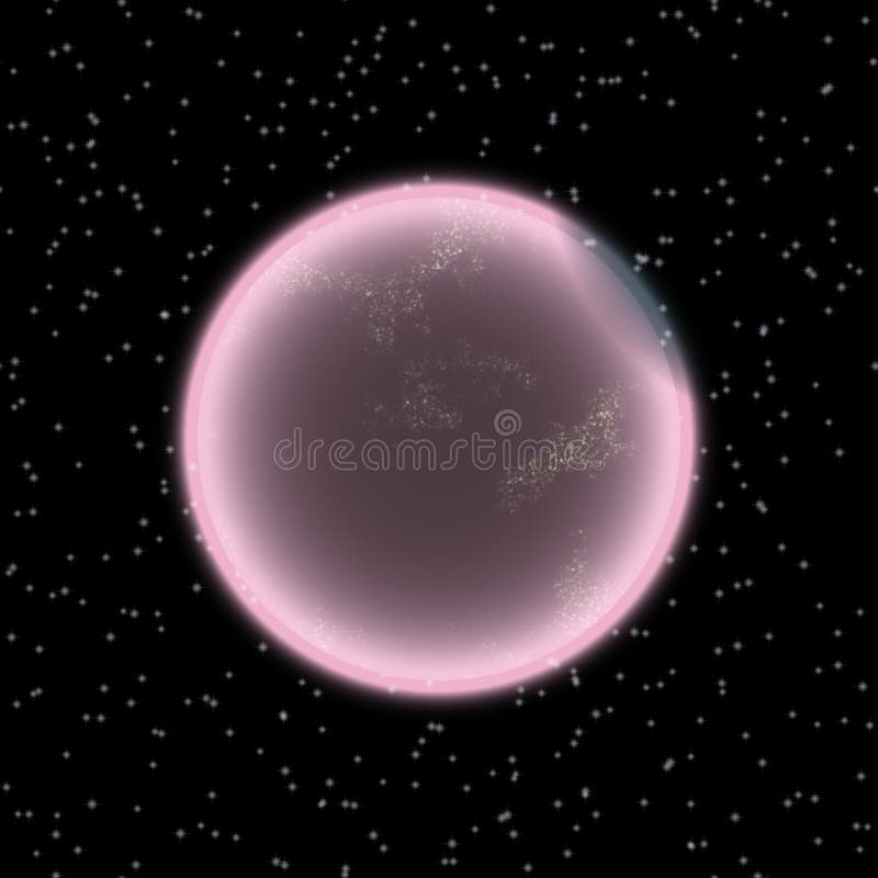 Borttappad planet i det avlägsna hörnet av universum En planet med shinning atmosfär som någonstans döljas royaltyfri illustrationer Borttappad planet i det avlägsna hörnet av universum En planet med shinning atmosfär som någonstans döljas royaltyfri illustrationer
