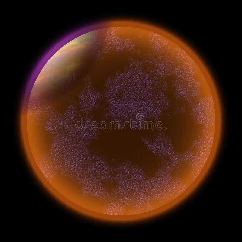 Borttappad planet i det avlägsna hörnet av universum En planet med shinning atmosfär som någonstans döljas stock illustrationer Borttappad planet i det avlägsna hörnet av universum En planet med shinning atmosfär som någonstans döljas stock illustrationer