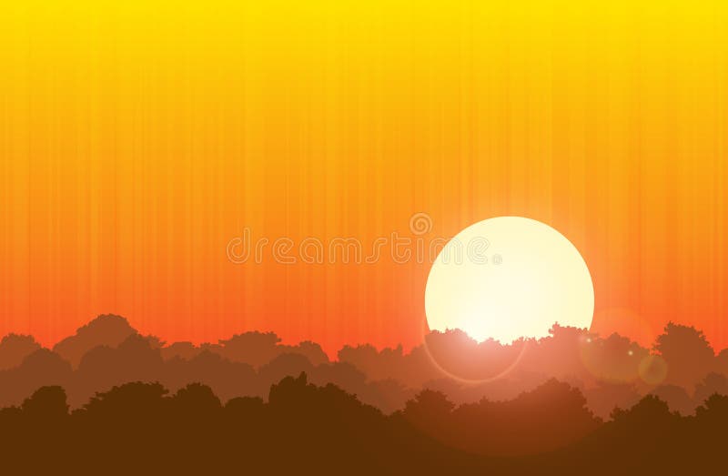 Bos Zonsondergang vector illustratie Bos Zonsondergang vector illustratie