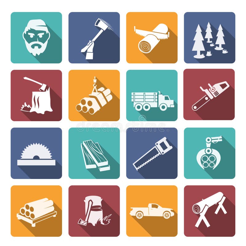 Boscaiolo Woodcutter Icons illustrazione vettoriale Boscaiolo Woodcutter Icons illustrazione vettoriale