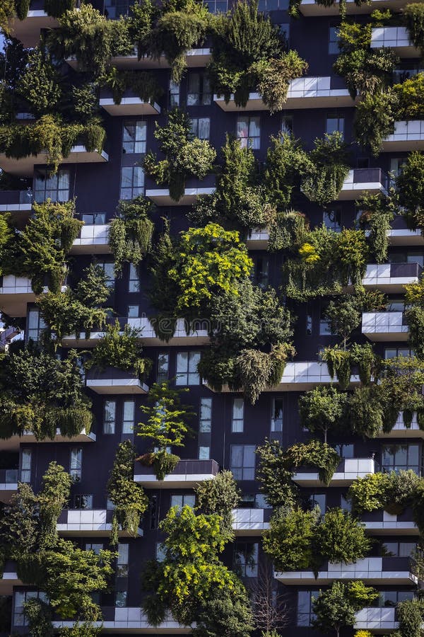 Bosco Verticale 2 современных здания совместили дизайн и экологичность в центре города с лесом 1000 деревьев стоковые изображения rf Bosco Verticale 2 современных здания совместили дизайн и экологичность в центре города с лесом 1000 деревьев стоковые изображения rf
