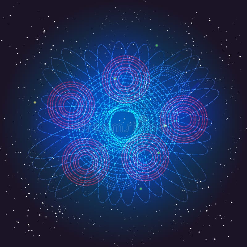 Boson Higgs, la mécanique quantique Voyage dans l'espace Grande illustration de coup Fond cosmique abstrait de vecteur illustration stock Boson Higgs, la mécanique quantique Voyage dans l'espace Grande illustration de coup Fond cosmique abstrait de vecteur illustration stock