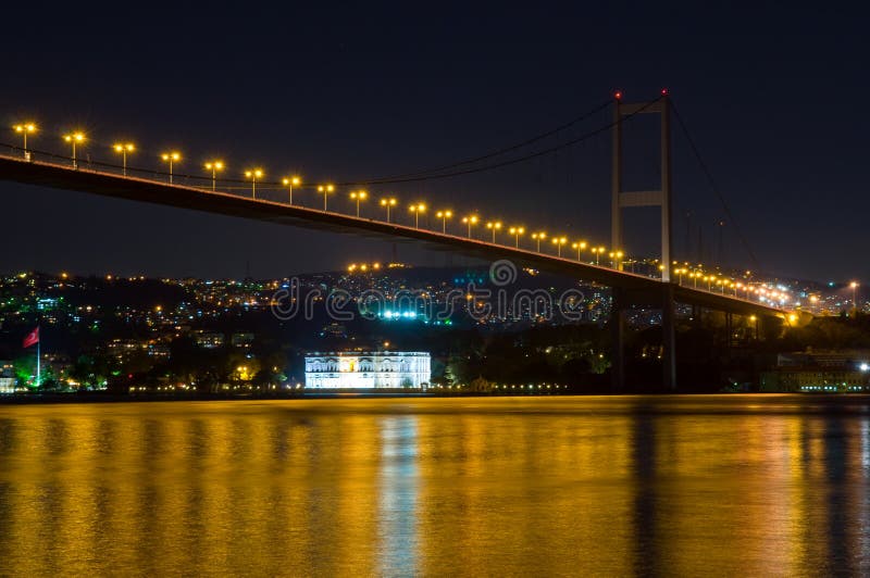 Bosporus bridge by night