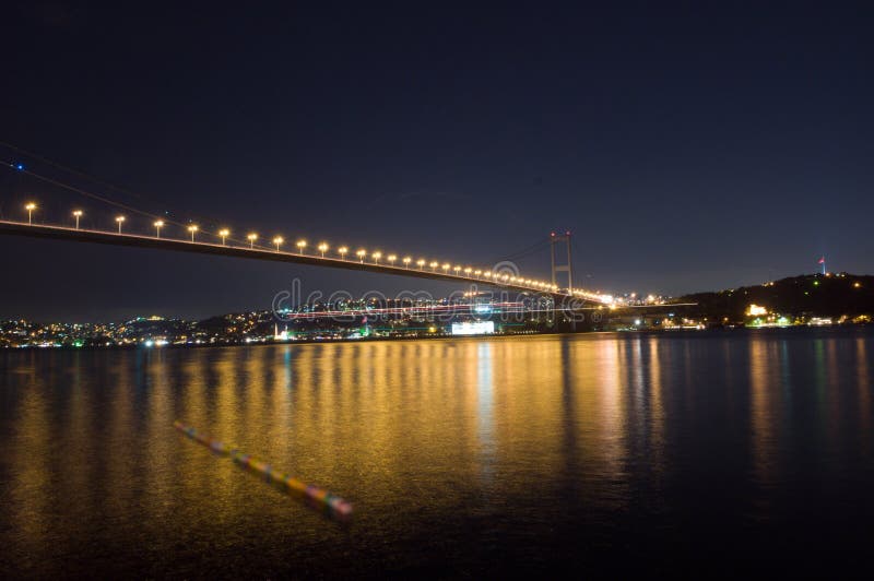 Bosporus bridge by night