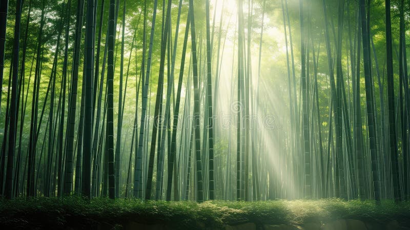 Bosque de bambú de belleza libre illustration