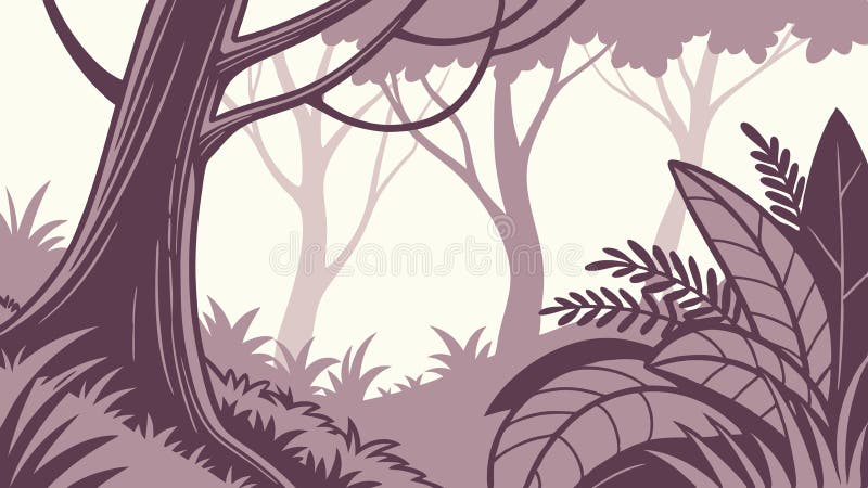 Bosque de selva denso con capas de árboles. diseño vectorial IA generativa stock de ilustración
