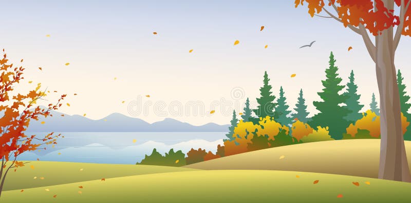 Bosque otoñal stock de ilustración Bosque otoñal stock de ilustración