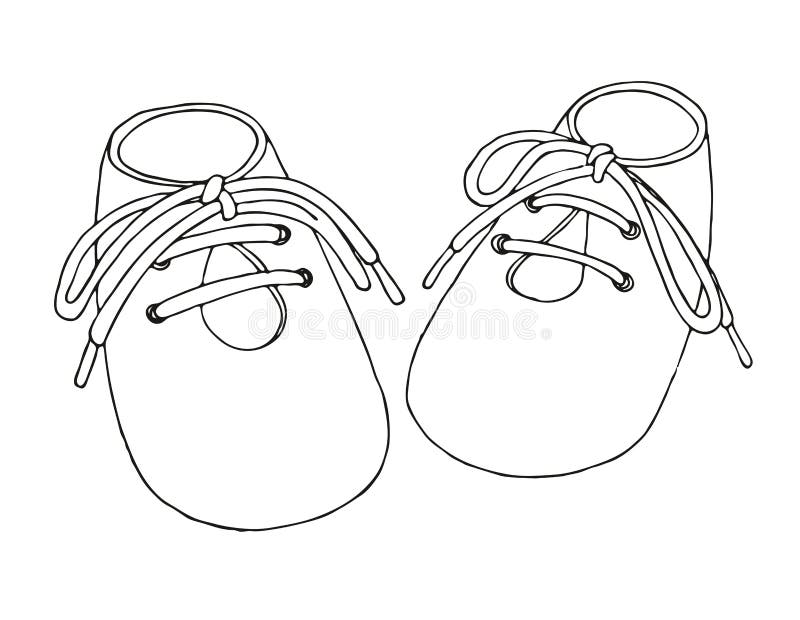 Bosquejo De Los Zapatos El Bebé Un Par De Zapatos Aislados En Blanco Ilustración Del Vector Stock de ilustración Ilustración de manera, fondo: 128688685