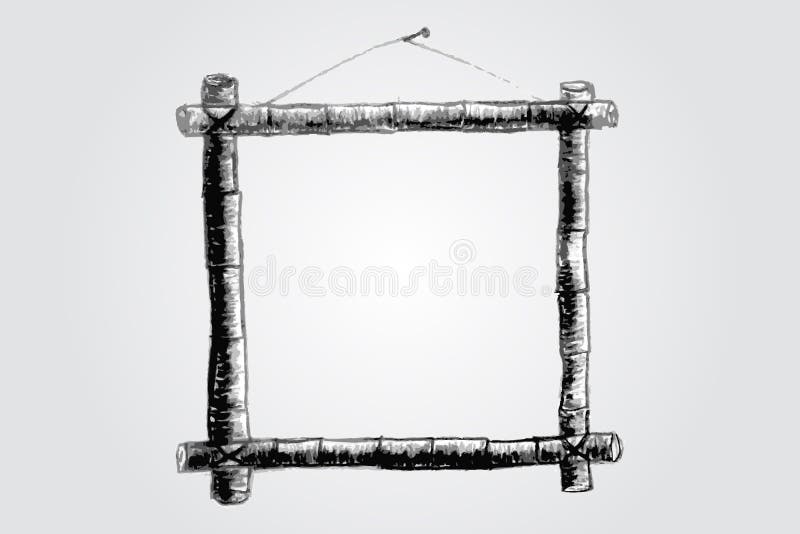 Bosquejo del drenaje de la mano del bastidor de bambú ilustración del vector Bosquejo del drenaje de la mano del bastidor de bambú ilustración del vector