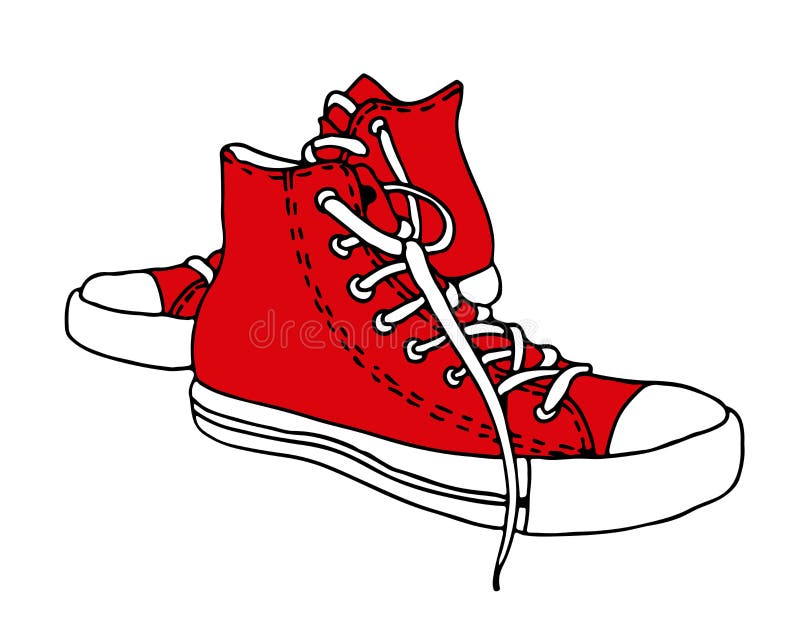 Bosquejo Del Vector De Las Zapatillas De Deporte, Dibujo Activo Exhausto De  Los Zapatos De La Mano Ilustración del Vector - Ilustración de zapatos,  accesorio: 150499423