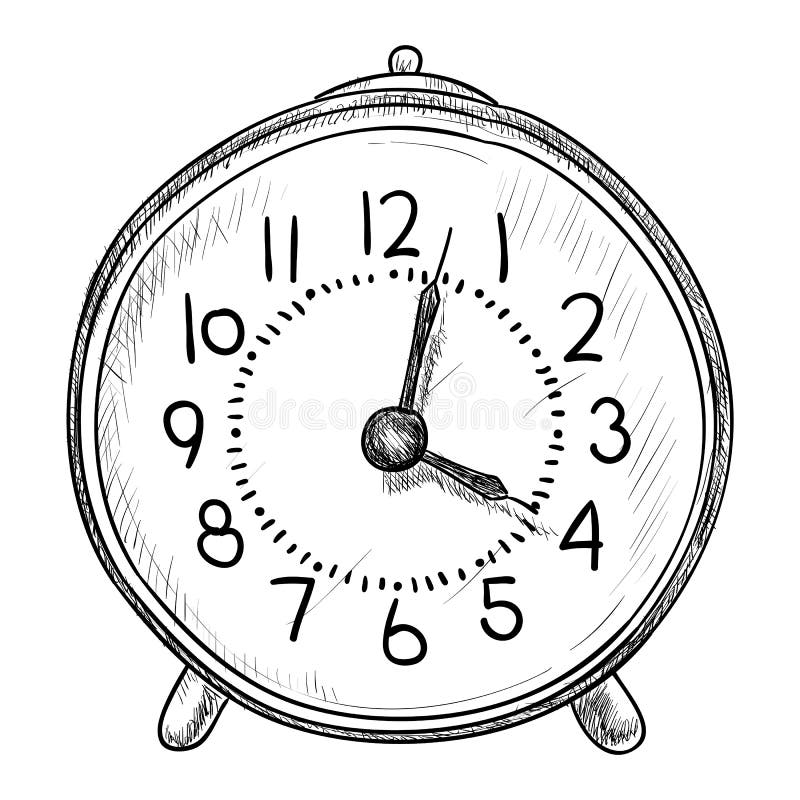 Bosquejo del vector del reloj libre illustration Bosquejo del vector del reloj libre illustration
