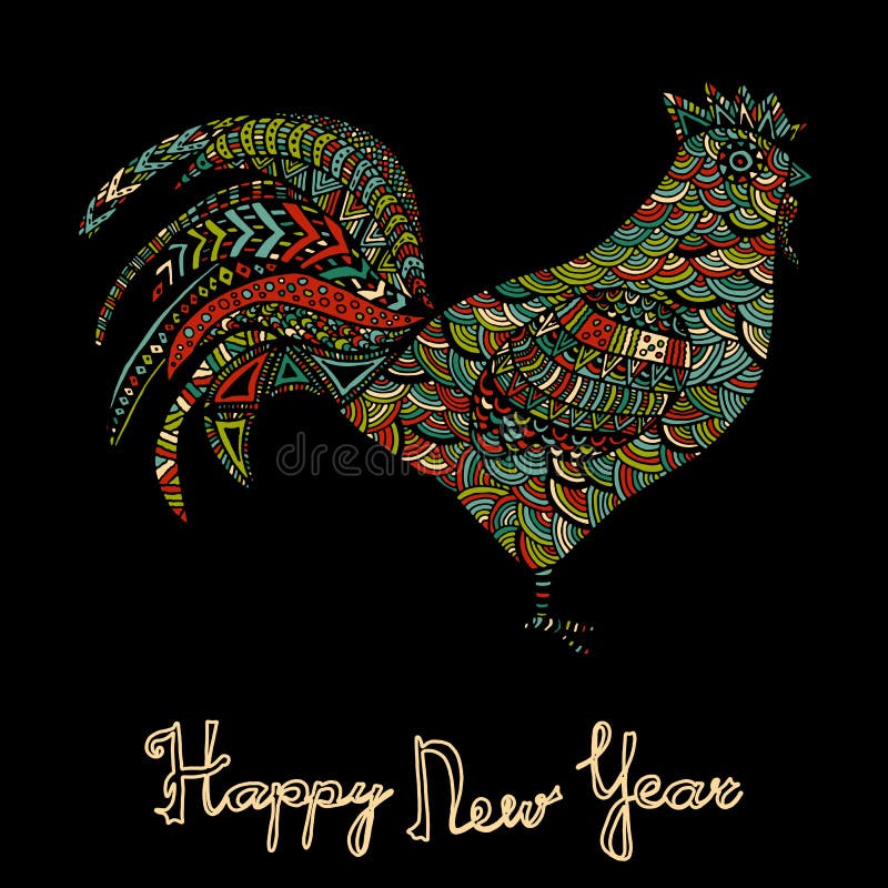 Bosquejo dibujado mano en la forma de un gallo libre illustration Bosquejo dibujado mano en la forma de un gallo libre illustration