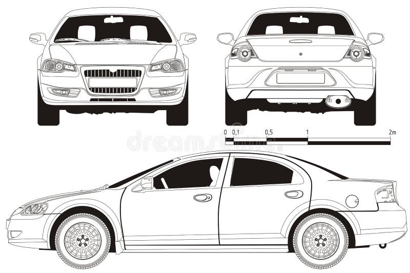 Bosquejo técnico del coche del vector libre illustration Bosquejo técnico del coche del vector libre illustration