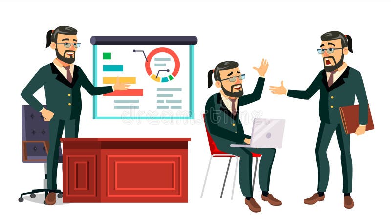 Boss Working Character Vector. Working Bearded Male. Modern Office Workplace. Animation Work. Cartoon Business Stock Vector - Illustration of director, freelancer: 113580937 Boss Working Character Vector. Working Bearded Male. Modern Office Workplace. Animation Work. Cartoon Business Stock Vector - Illustration of director, freelancer: 113580937