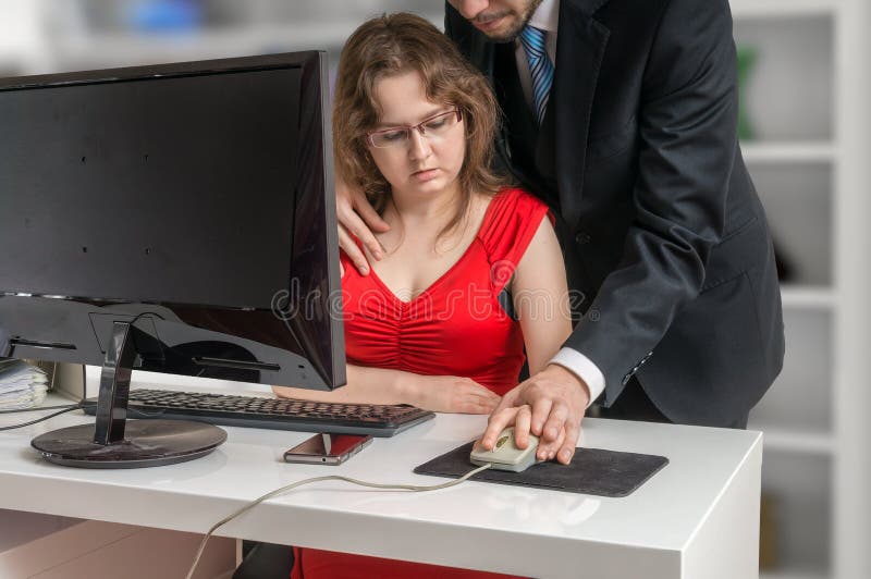 Boss Or Manager Is Seducting His Secretary In Office Harassment