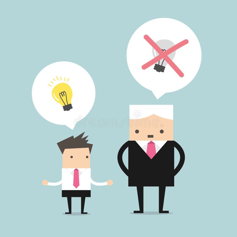 Boss que mata a las ideas libre illustration Boss que mata a las ideas libre illustration