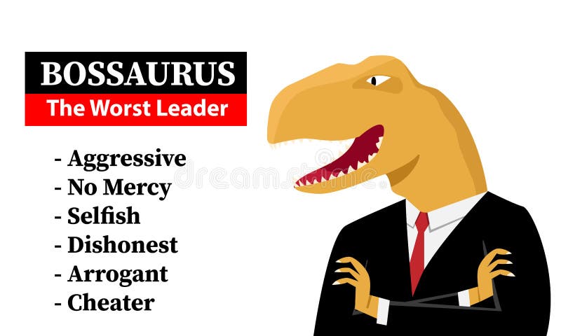 Bossaurus the worst leader, flat vector art design. Bossaurus the worst leader, flat vector art design