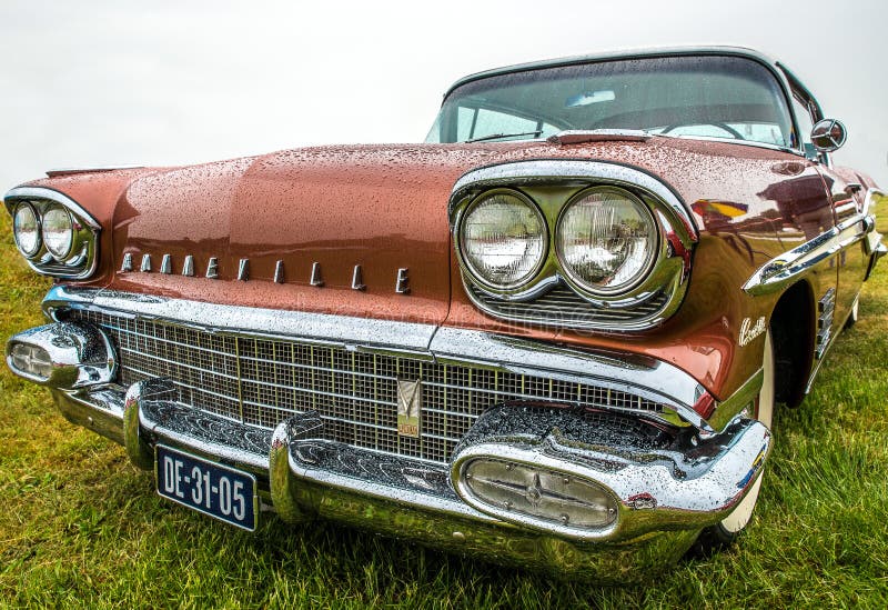 BOSSCHENHOOFD/NETHERLANDS-JUNE 17, 2018: a spectacular view of a classic Pontiac Belleville at a classic car meeting