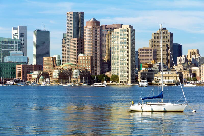 Boston skyline stock image. Image of clouds, highrise - 1052667