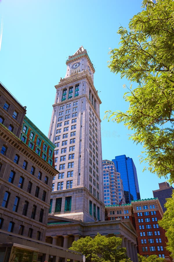 Boston Clock Tower Custom House Massachusetts Stock Photo Image of