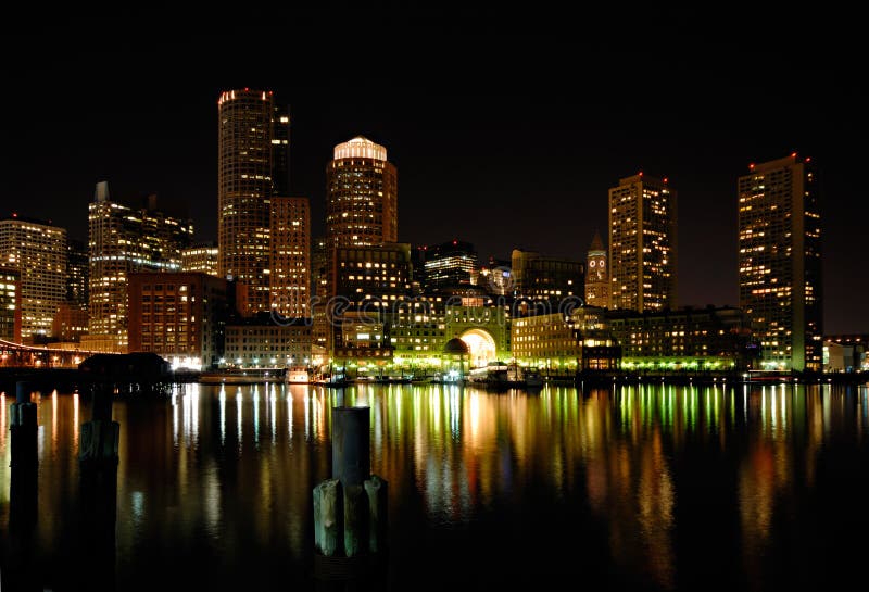 Boston Harbor at Night