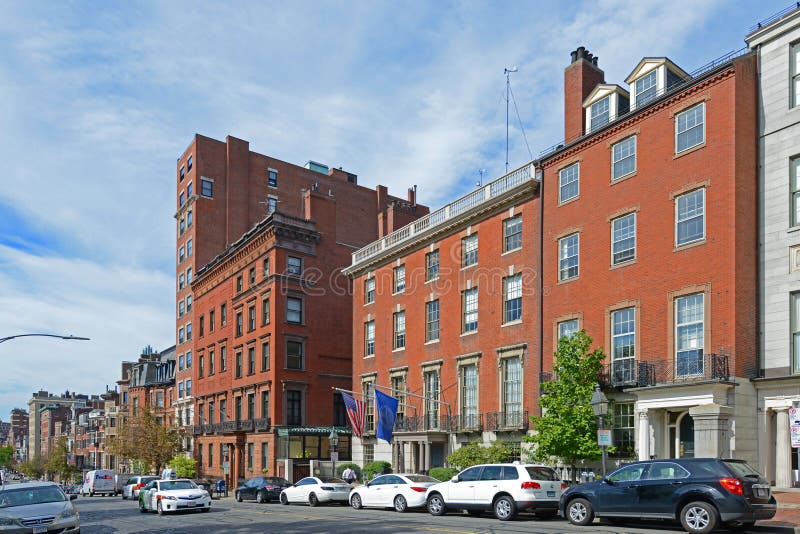 Boston historiska byggnader, Massachusetts, USA royaltyfri fotografi