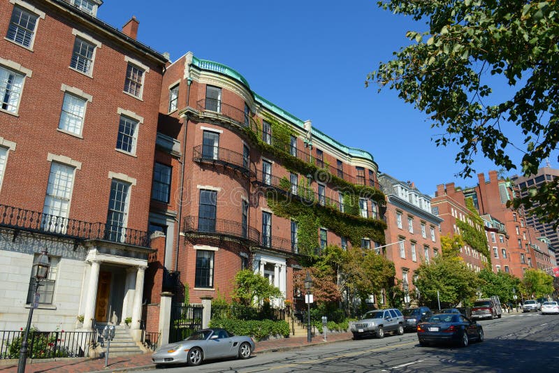 Boston historiska byggnader, Massachusetts, USA arkivbilder
