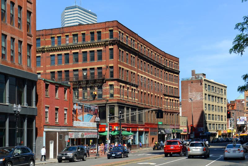 Boston historiska byggnader, Massachusetts, USA royaltyfri bild